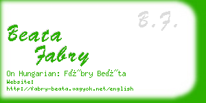 beata fabry business card